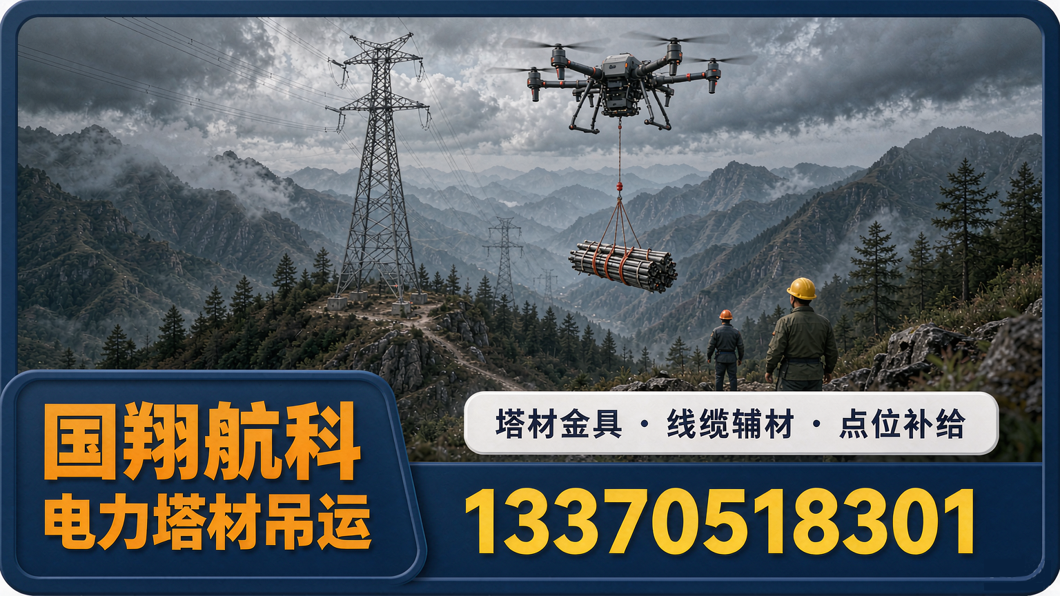 电力运维无人机方案:塔材与器材的低空转运
